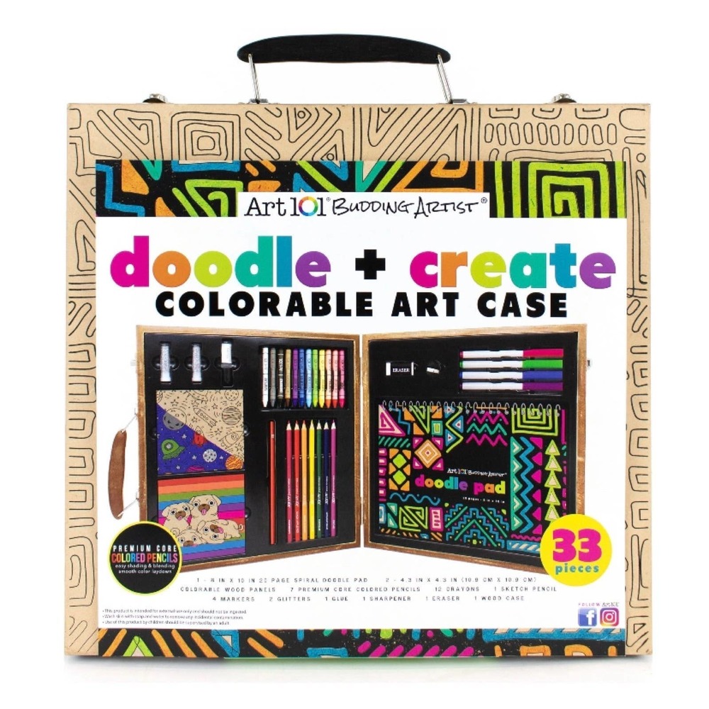 Art 101 Budding Artist's Doodle and Create Colorable Art Case w/Doodle P…